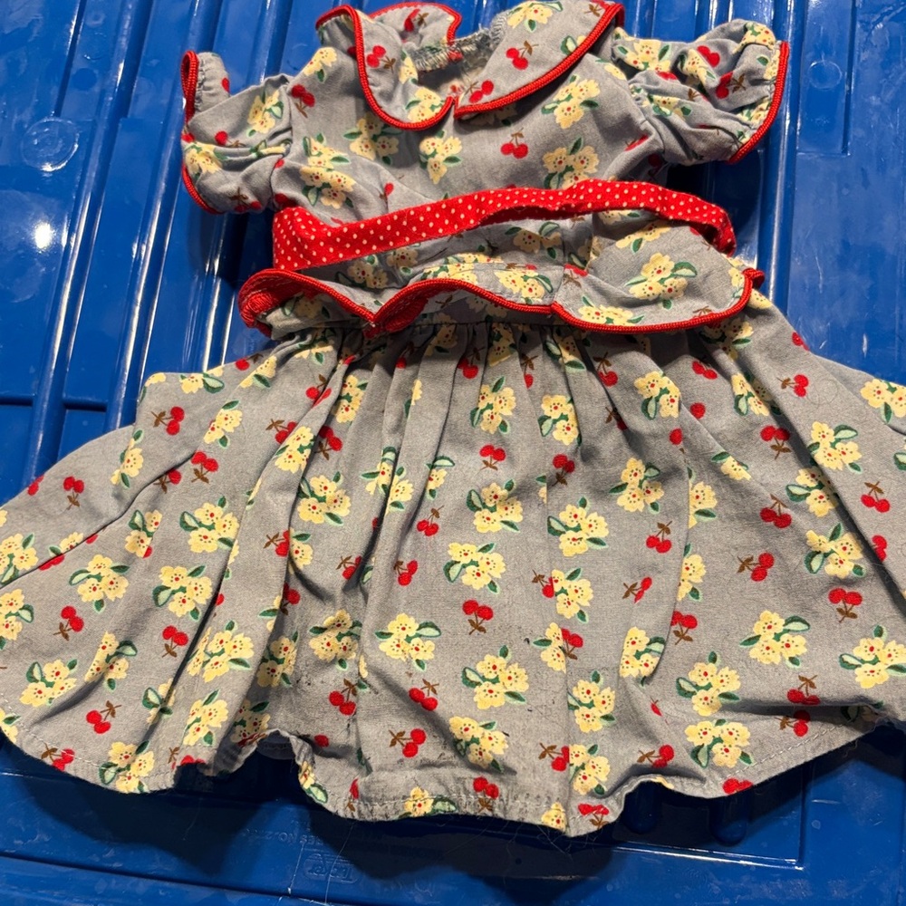 American Girl Blue Kit  Dress with Red Accents